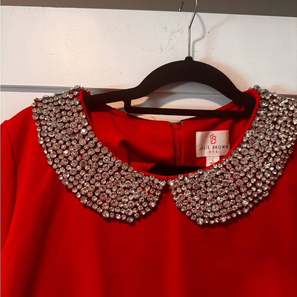 Julie Brown Decorative Collar Shift Dress size L - Picture 3 of 7